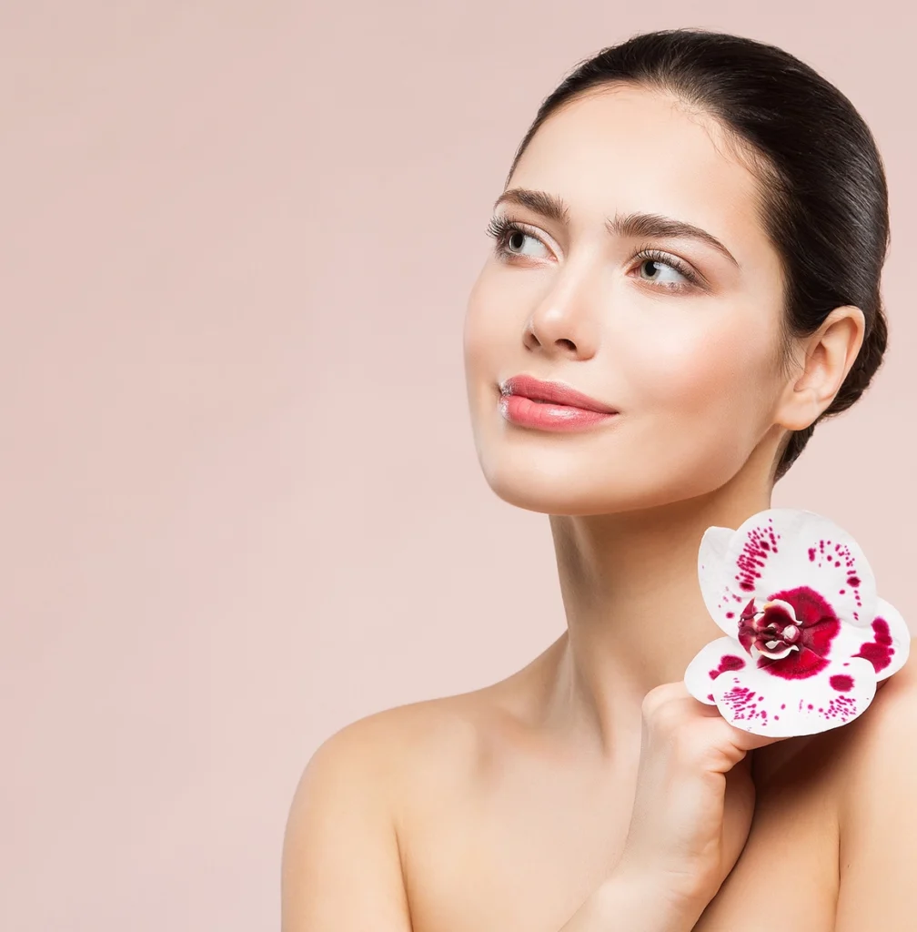 woman holding flower